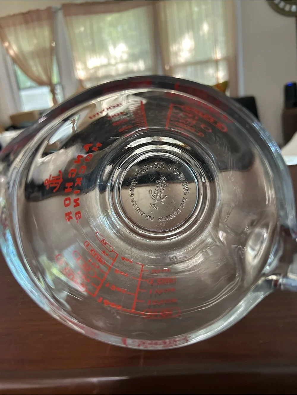 Anchor Hocking Clear Glass Measuring Cup with Red Logo